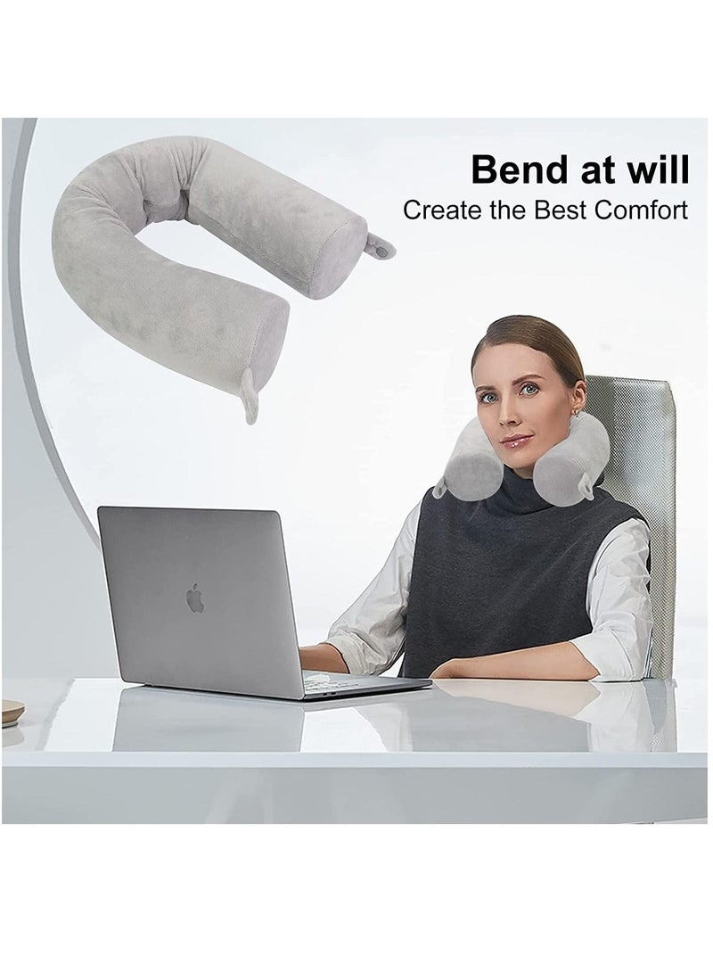Arabest Twist Memory Foam Travel Pillow, Neck Pillow for Neck, Chin, Lumbar and Leg Support Pain Relief, Adjustable Pillow for Airplane, Car, Home (Black)  - Image 5