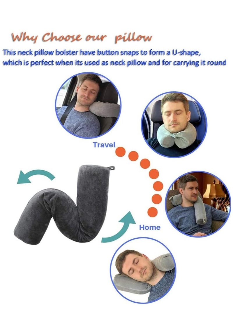 Arabest Twist Memory Foam Travel Pillow, Neck Pillow for Neck, Chin, Lumbar and Leg Support Pain Relief, Adjustable Pillow for Airplane, Car, Home (Black)  - Image 2