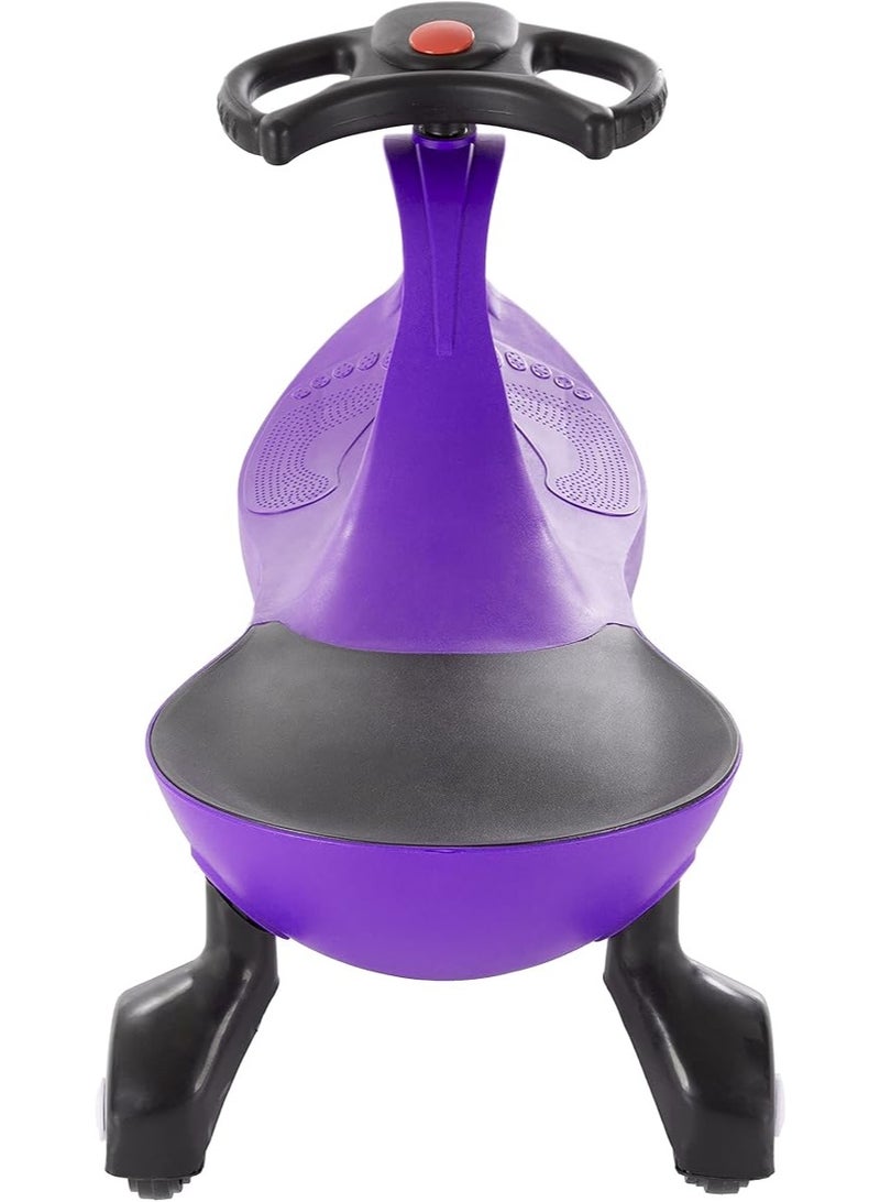 سيارة هزازة - لعبة ركوب للاطفال بعمر 3 سنوات فما فوق - العاب ركوب للاطفال بدون بطاريات او تروس او دواسات، فقط قم بلف وتذبذب وانطلق من هابي كيدو (بنفسجي) - Image 2