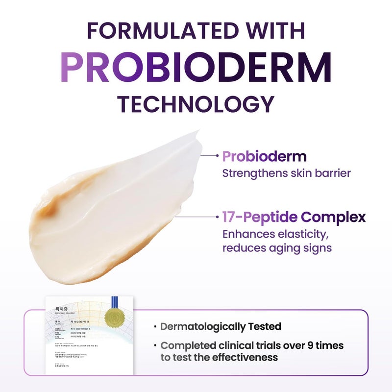 BIOHEAL BOH كريم بروبيوديرم لرفع الوجه 3D 1.7 أونصة سائلة | كريم ليلي متقدم مضاد للشيخوخة بالبروبيوتيك الكوري مع مركب 17 ببتيد و بروبيوديرم المسجل لعلامات الشيخوخة على الوجه والرقبة - Image 5