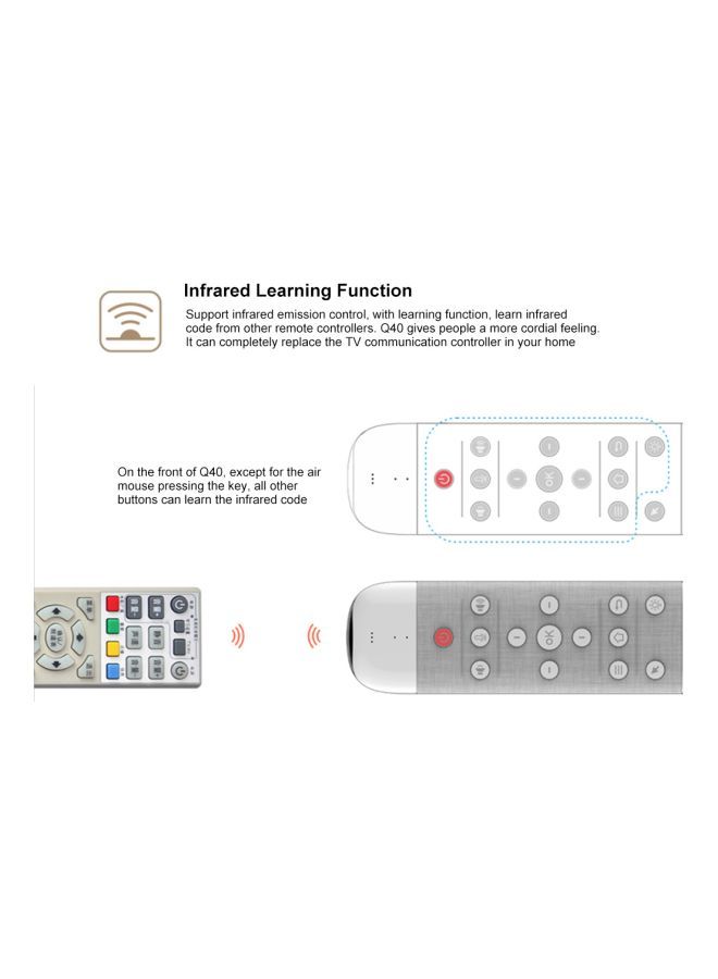 NIBEMINENT Q40 Air Mouse Voice Controlled Remote Control White  - Image 3