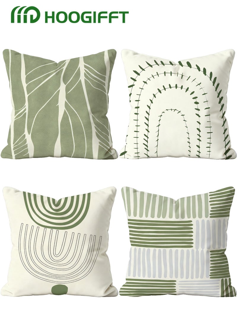 HOOGIFFT Pillow Covers Set of 4, Throw Pillow Cover, Modern style Cushion Covers 45cm x 45cm,For Living Room Sofa Couch Bed Pillowcases 18x18 inches（Double sided pattern） - Image 1