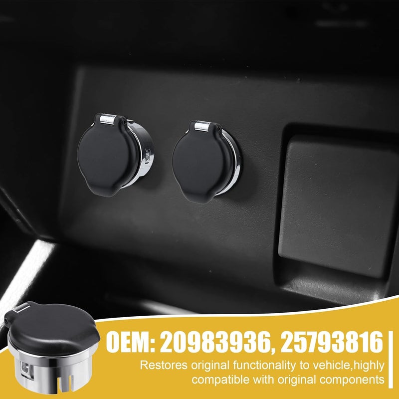 ecocstm 2 PCS Chrome Cigarette Lighter Plug Cover for Chevrolet and GMC - Image 5