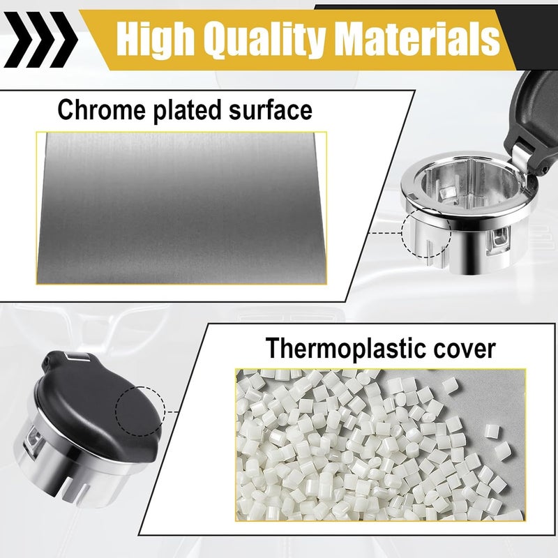 ecocstm 2 PCS Chrome Cigarette Lighter Plug Cover for Chevrolet and GMC - Image 3