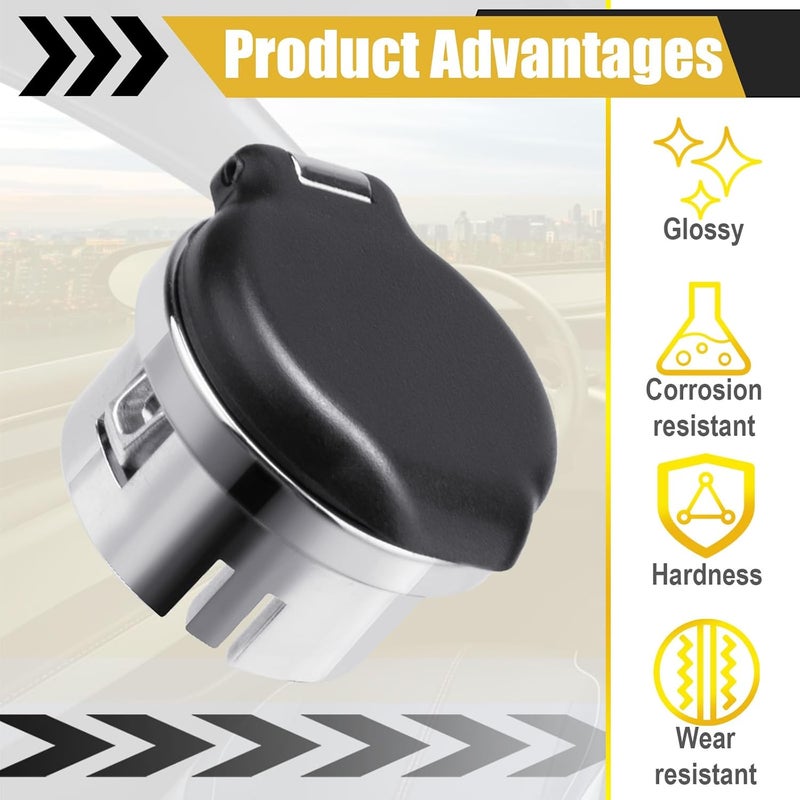 ecocstm 2 PCS Chrome Cigarette Lighter Plug Cover for Chevrolet and GMC - Image 4