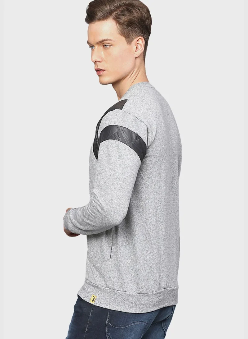 Campus Sutra Striped Sweatshirt