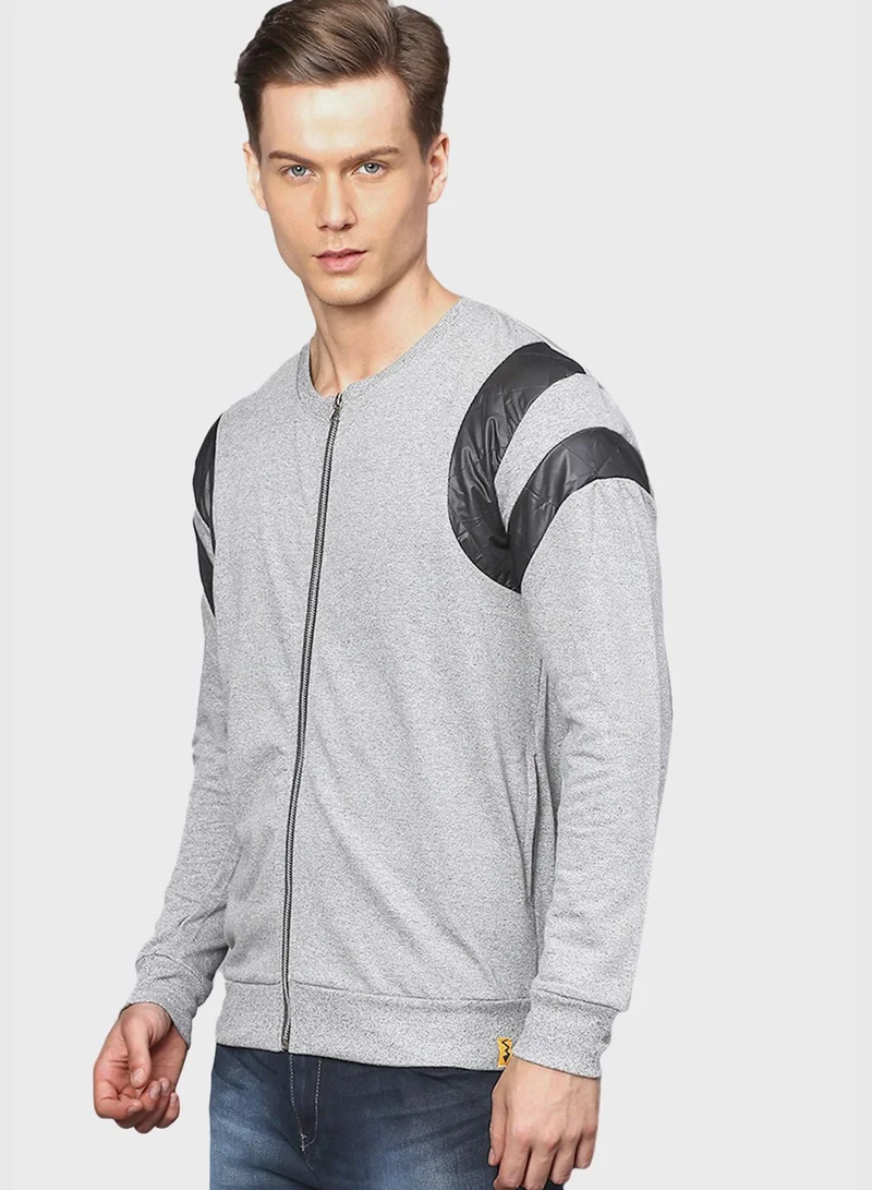 Campus Sutra Striped Sweatshirt