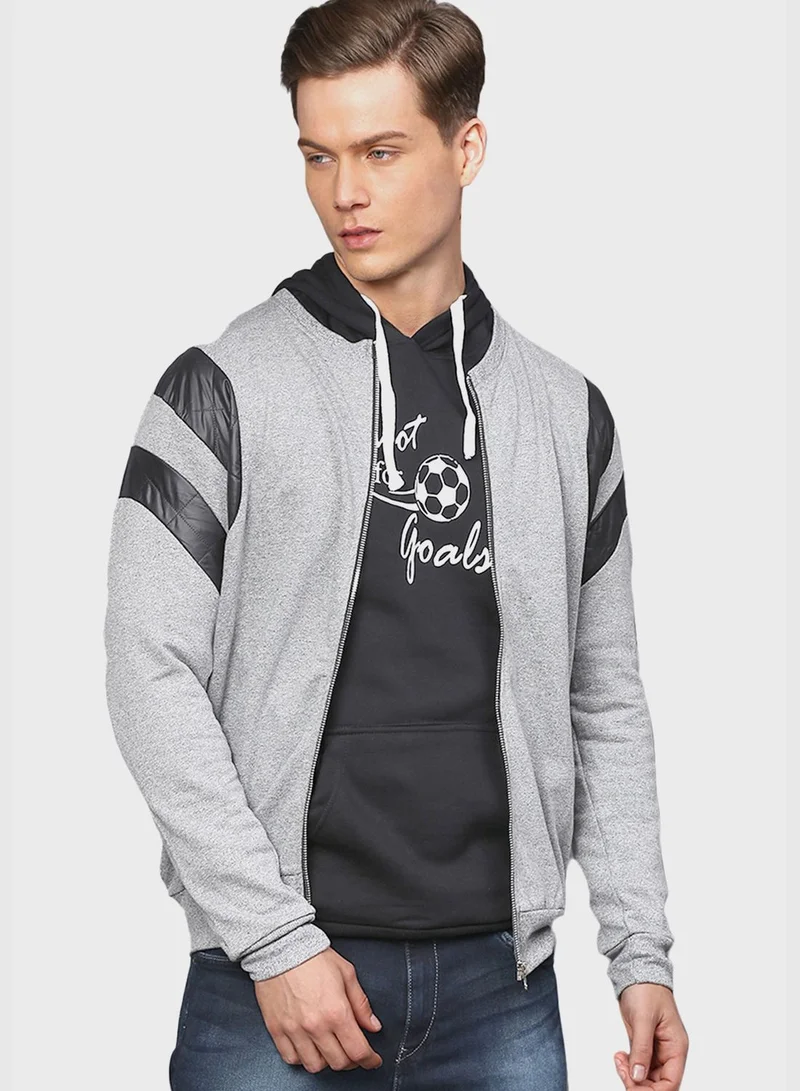 Campus Sutra Striped Sweatshirt