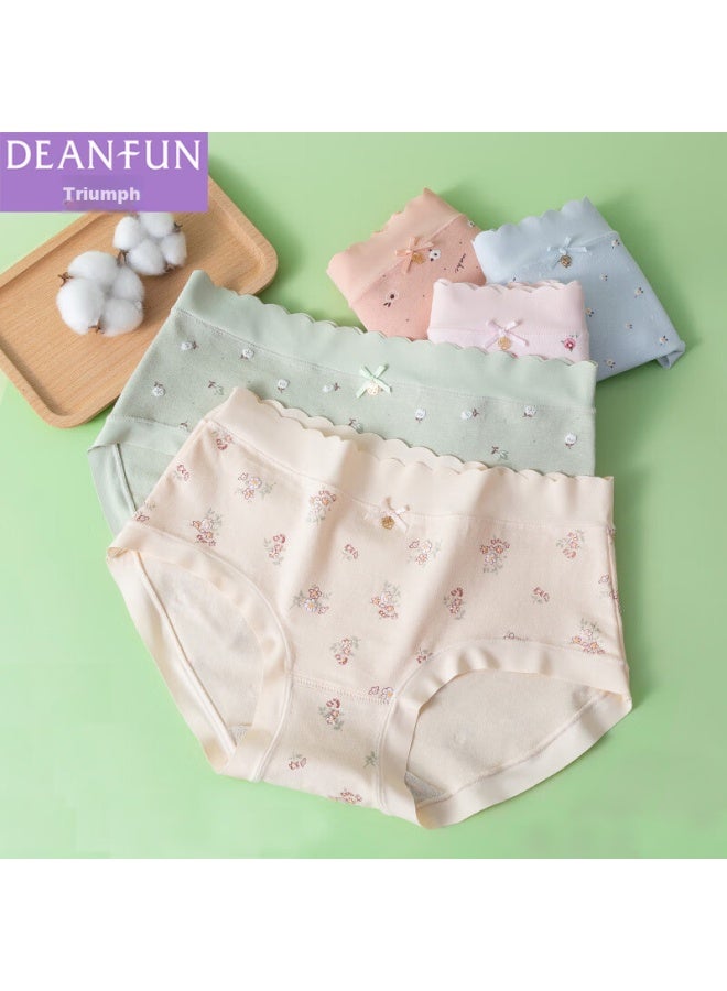 Deanfun Women's Underwear, 95% Cotton Lace, Mid-rise, Seamless, Printed Women's Triangle Briefs, Four Pieces Gift Box, Size 2, Xxl - Image 2