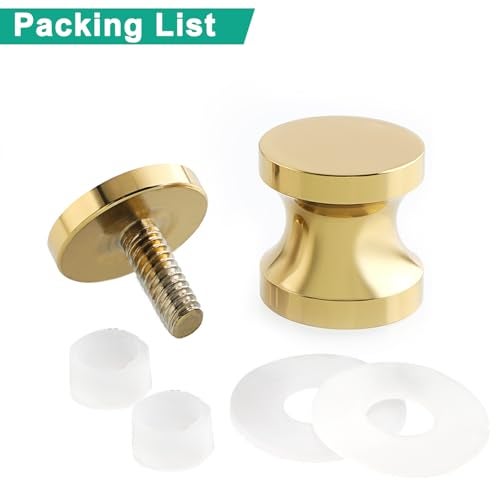Alise Shower Glass Door Handle,Sliding Shower Doors Knob,Single Sided Pull Hardware Replacement Parts for Bathroom Glass Doors,Solid SUS304 Stainless Steel Knobs,Gold Finish,L9000-G - Image 4