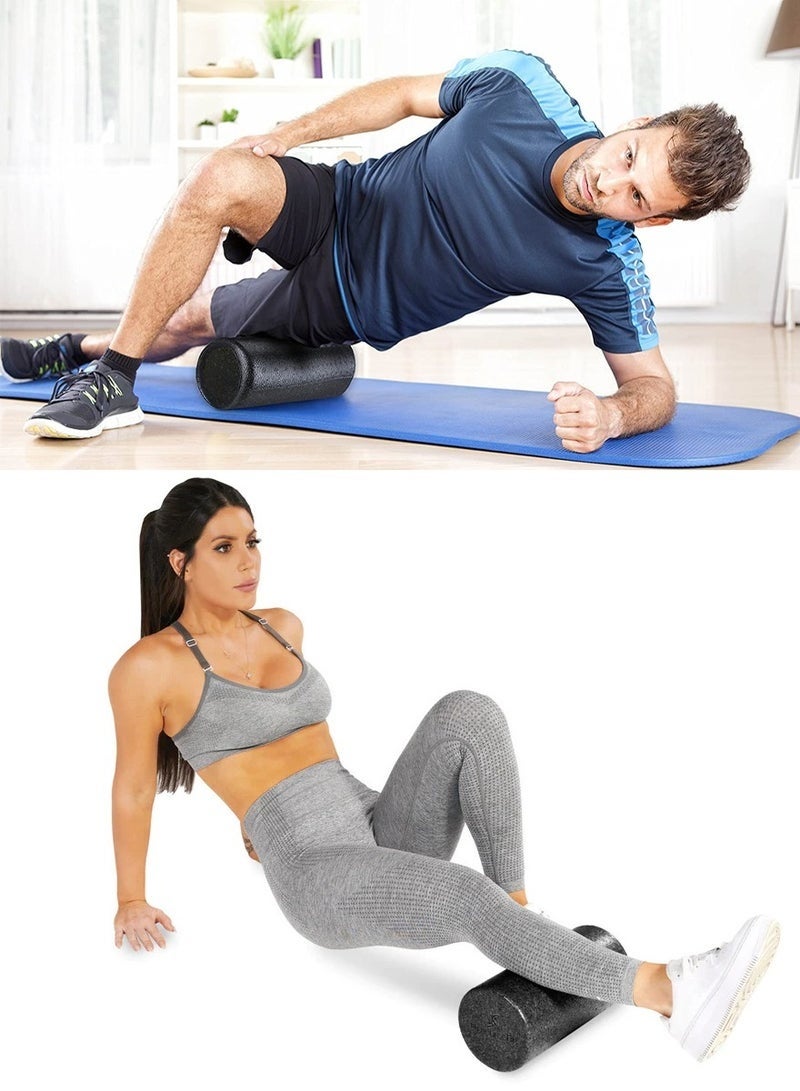 Bukela High Density Foam Roller for Back Pain Relief, Yoga, Exercise, Physical Therapy, Muscle Recovery and Deep Tissue Massage, For Pre and Post Workout Muscles Massage, Extra Firm Foam Yoga Roller Of 30 Cm - Image 2