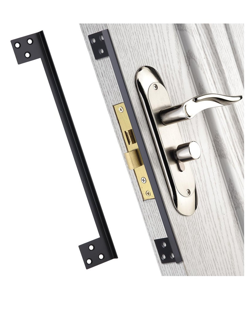 Door Latch Guard Plate, Outswing Door Security Protector, L-Shaped Door Latch Shield, Extra Security Door Locks Door Blocker, Steel Latch Guard Plate Cover (11") - Image 1