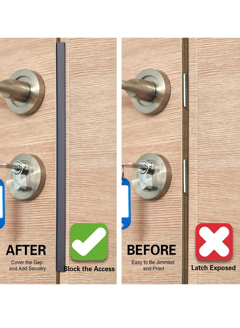 Door Latch Guard Plate, Outswing Door Security Protector, L-Shaped Door Latch Shield, Extra Security Door Locks Door Blocker, Steel Latch Guard Plate Cover (11") - Image 2