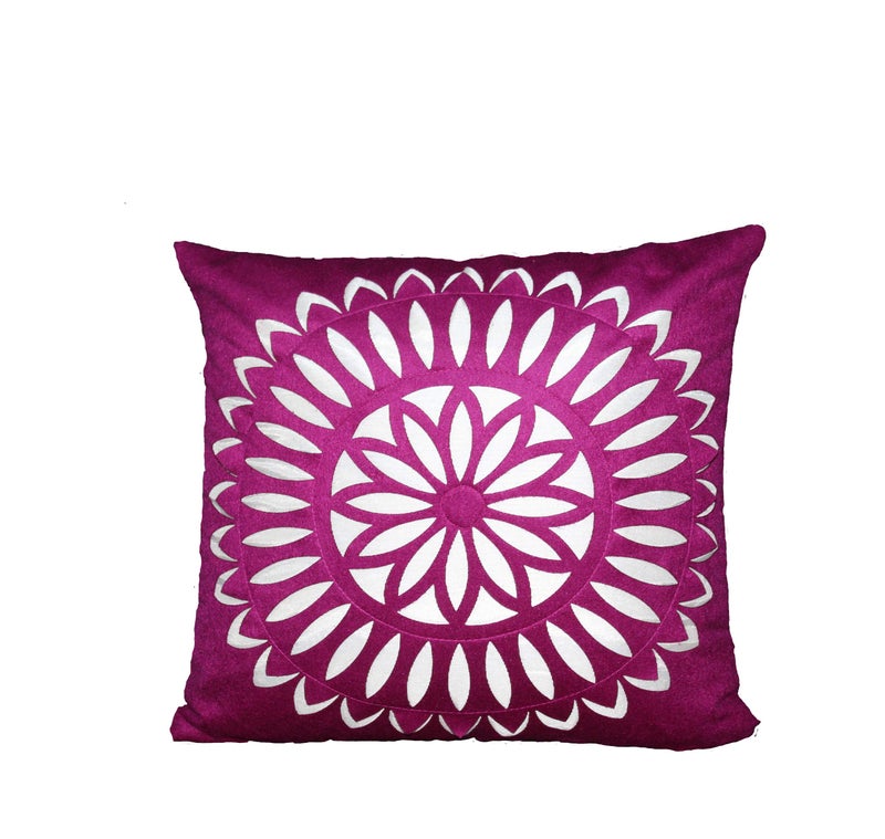 JDX Polyester 200TC Cushion Covers, 16X16 inches, Pink, 5 Pieces - Image 2
