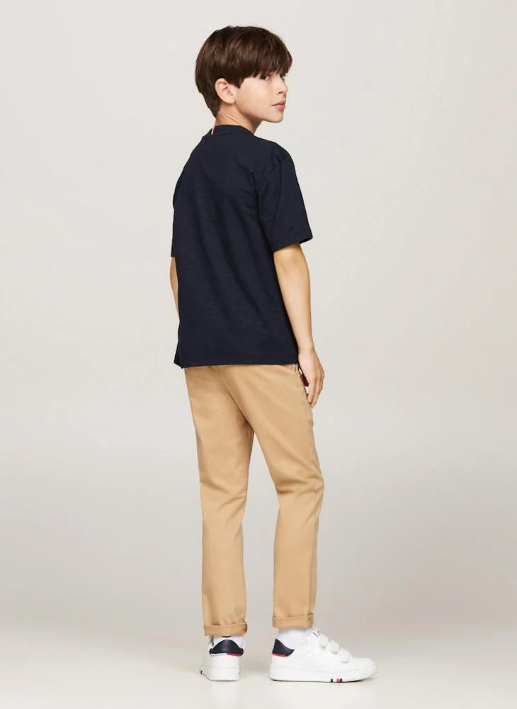 TOMMY HILFIGER Kids Logo Crew Neck T-Shirt
