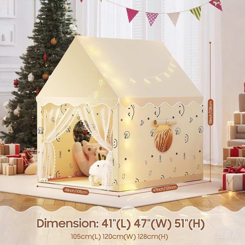 AccLoo Global versatile design Large Kids Tent for Indoor Play, Sturdy Play Tents for Toddlers with Storage Bag, Kids Outdoor Room Toys for Boys Girls aged 3-10 Years Old, Washable Polyester Fabric, Detachable Metal Frame One piece build - Image 3