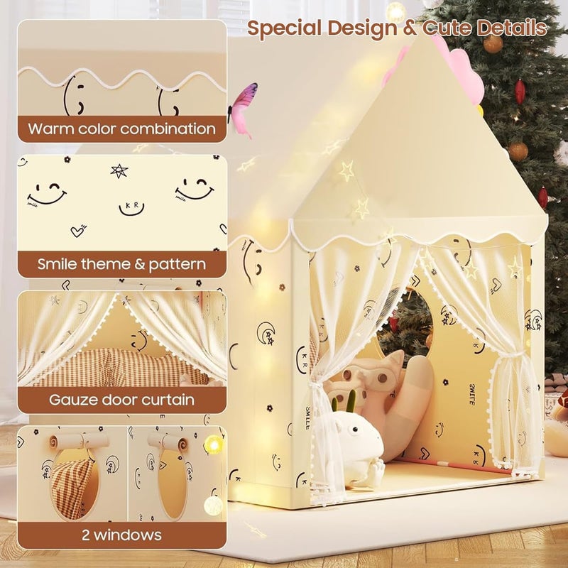 AccLoo Global versatile design Large Kids Tent for Indoor Play, Sturdy Play Tents for Toddlers with Storage Bag, Kids Outdoor Room Toys for Boys Girls aged 3-10 Years Old, Washable Polyester Fabric, Detachable Metal Frame One piece build - Image 2