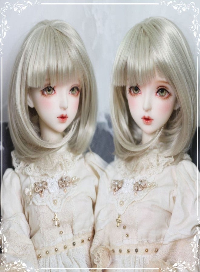 HAOHIZE Doll Wig, Doll Wig Straight Bang Shoulder Length Short Hair Soft Fiber Easy Cutting for 1/3 BJD 21~24cm / 8.27~9.45in (Matcha Green) - Image 3