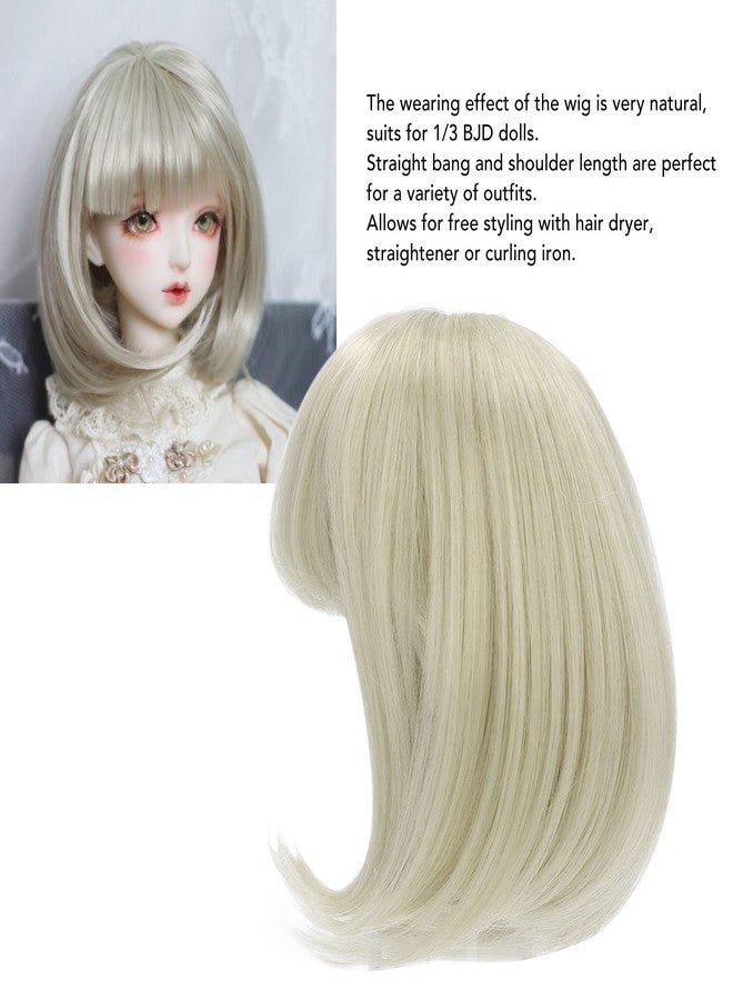 HAOHIZE Doll Wig, Doll Wig Straight Bang Shoulder Length Short Hair Soft Fiber Easy Cutting for 1/3 BJD 21~24cm / 8.27~9.45in (Matcha Green) - Image 4