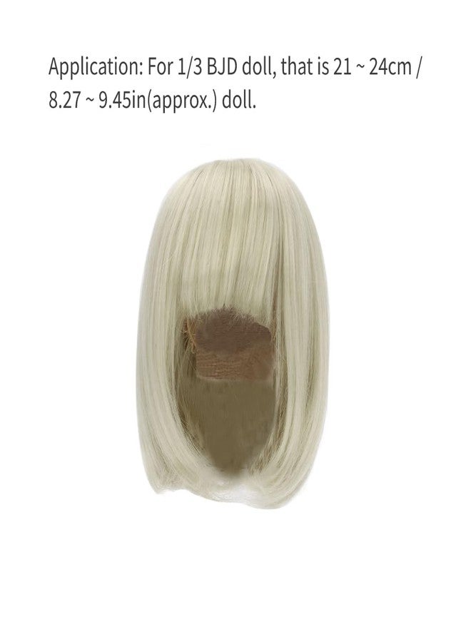 HAOHIZE Doll Wig, Doll Wig Straight Bang Shoulder Length Short Hair Soft Fiber Easy Cutting for 1/3 BJD 21~24cm / 8.27~9.45in (Matcha Green) - Image 2