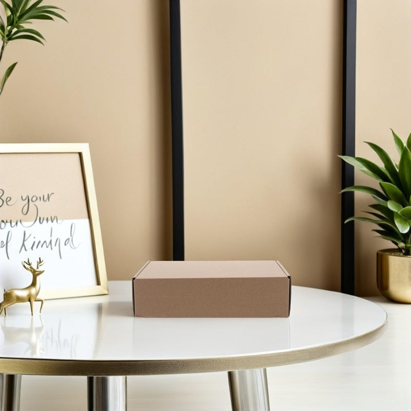 Brown Corrugated Cardboard Mailer Boxes 10pcs Kraft Paper Square Design Efficient Space Utilization - Image 5
