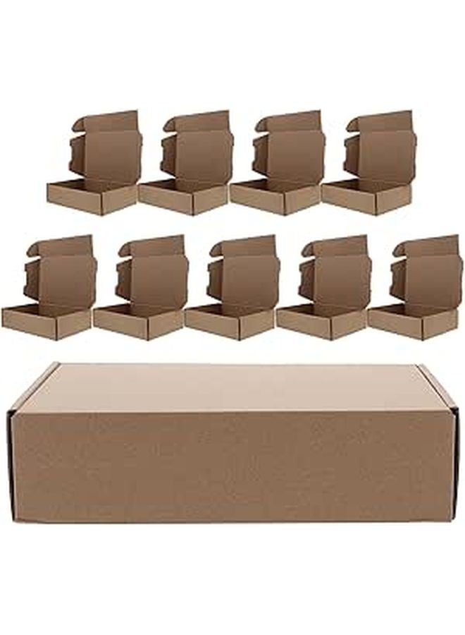 Brown Corrugated Cardboard Mailer Boxes 10pcs Kraft Paper Square Design Efficient Space Utilization - Image 1