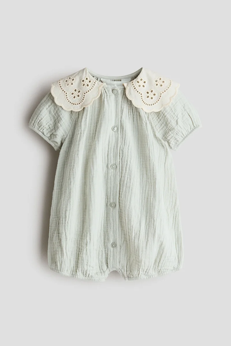 H&M Cotton muslin romper suit
