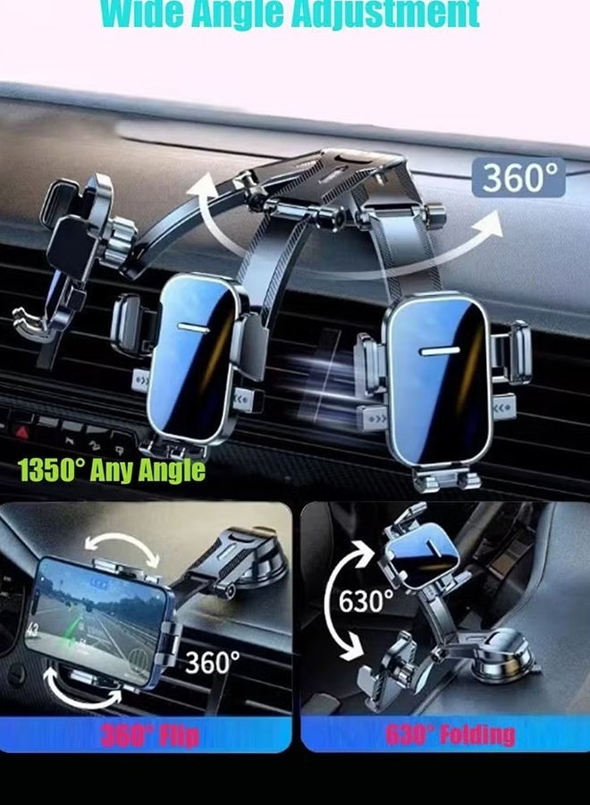 Happy D Car Mobile Holder Ultra-stable Car Holder with Strong Suction Cup Suitable for Dashboard/Windshield/Air Vent, 4.5-7.2 Inch Smartphones, iPhone 16/15 Series, Galaxy S24 S23, Xiaomi, Black - Image 2