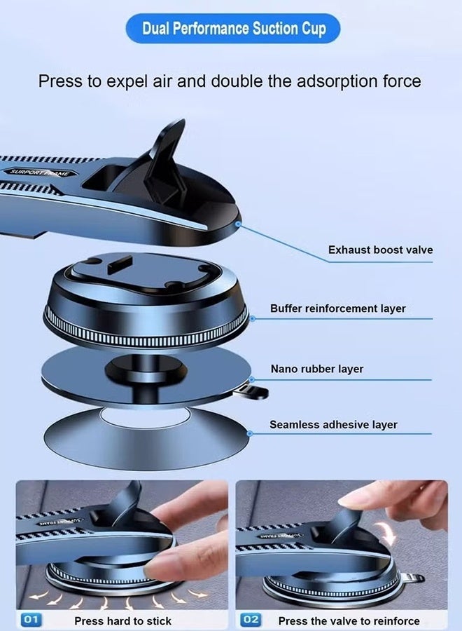 Happy D Car Mobile Holder Ultra-stable Car Holder with Strong Suction Cup Suitable for Dashboard/Windshield/Air Vent, 4.5-7.2 Inch Smartphones, iPhone 16/15 Series, Galaxy S24 S23, Xiaomi, Black - Image 4