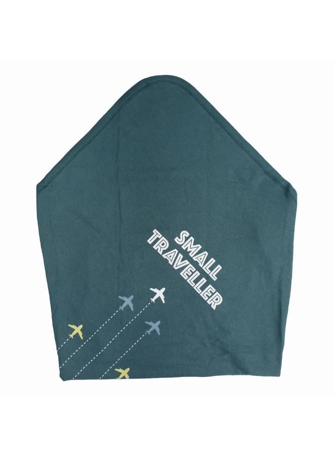 Junior Cotton Baby Blanket – Mint With “VOO!!” Design - Image 2