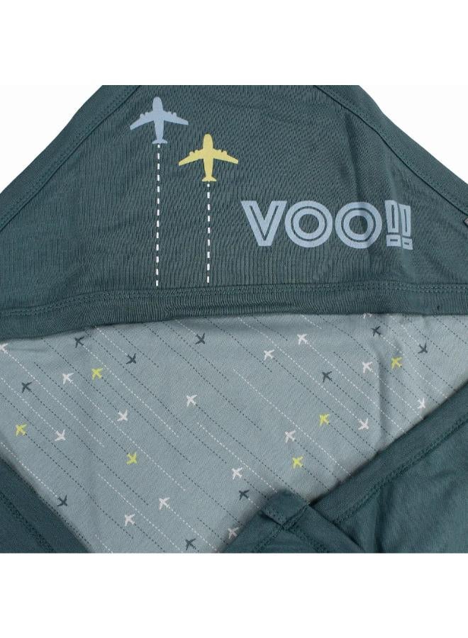 Junior Cotton Baby Blanket – Mint With “VOO!!” Design - Image 3
