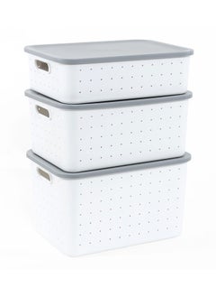 Storage Basket, White & Grey - Medium, 35.3x15.5 cm - pzsku/Z95AC0157BB9222A33DF0Z/45/_/1715076784/82631d3e-8d79-40d7-98b3-3d27b74e2034