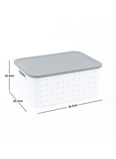 Storage Basket, White & Grey - Medium, 35.3x15.5 cm - pzsku/Z95AC0157BB9222A33DF0Z/45/_/1715076786/62367360-71e6-4ffd-94c0-f4970d60b182