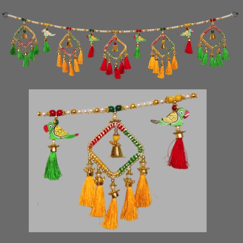AFARZA; CHOICE GOOD FEEL GOOD AFARZA CHOICE GOOD FEEL GOOD Toran Garlands for Door Main Entrance Hanging Handmade Bandhanwar Home Decoration 37 INCH  - Image 1
