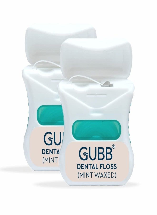 GUBB Dental Floss Thread For Teeth, Mint Waxed Pack of 2-50M Each - Image 1