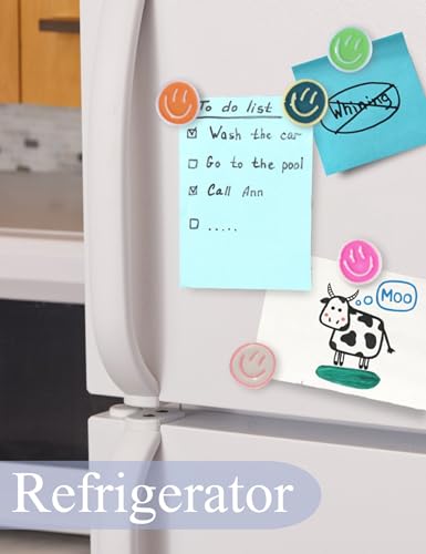 Mymazn 12Pcs Fridge Magnets Cute Refrigerator Magnets, Colorful Magnets for Whiteboard Cabinet Locker, Resin Smile Face Decorative Magnets for Classroom Kitchen Office - Image 3