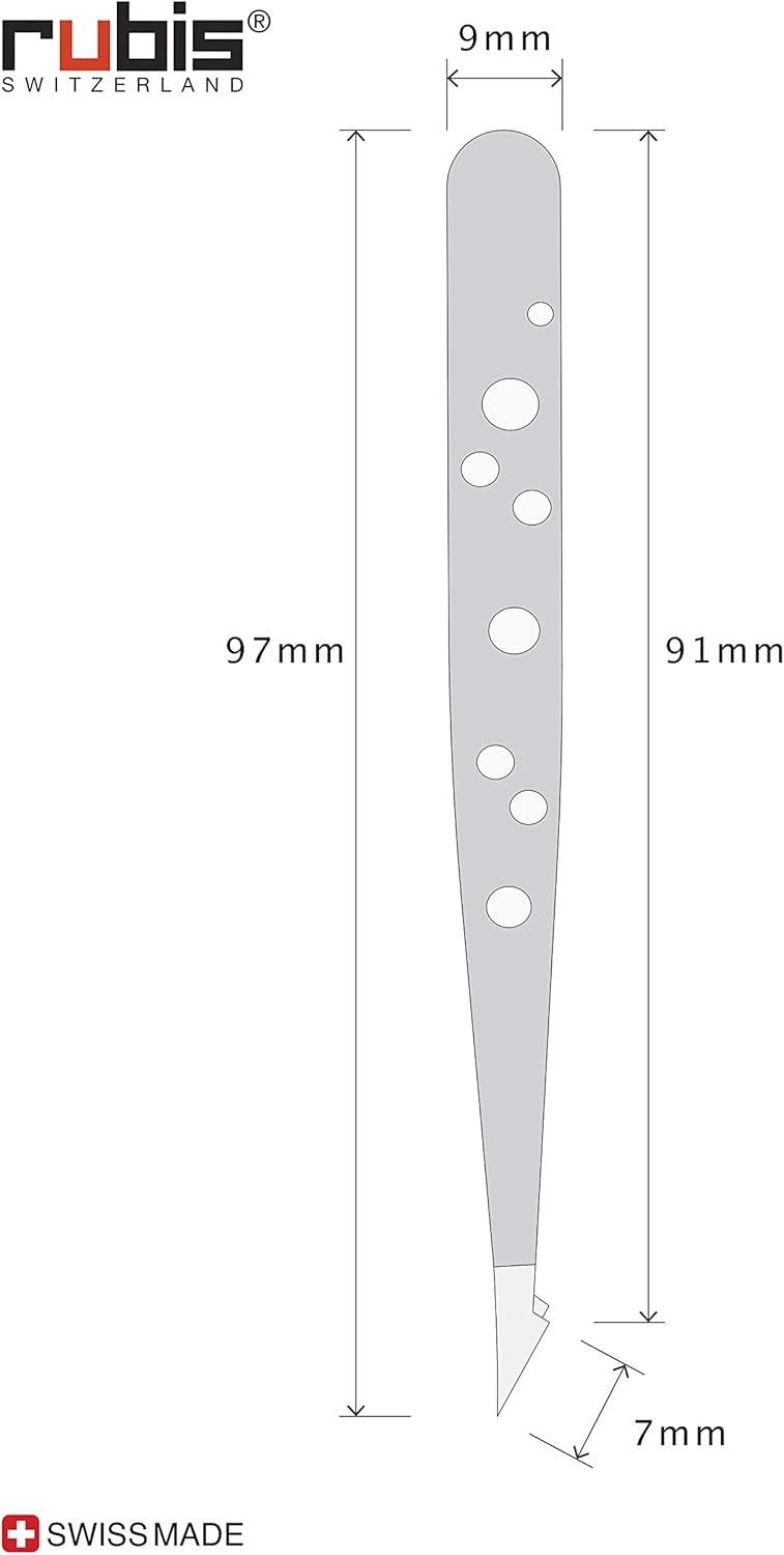 Rubis Evolution 2in1 Tweezers Point Oblique and Fine Splitter Tweezers for Ingrown Hair and Splitters Tweezers Eyebrow Plucking Elegance - Image 5