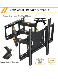 Generic TV Stand/Television Stands for 26-75 Inch TV. Wall Mount TV Stand with Rugged Double Arm Bracket, Standard Load-bearing 26"-55", Maximum size 75 inch, Universal TV Stand Holds Up to 40kg  - Image 2