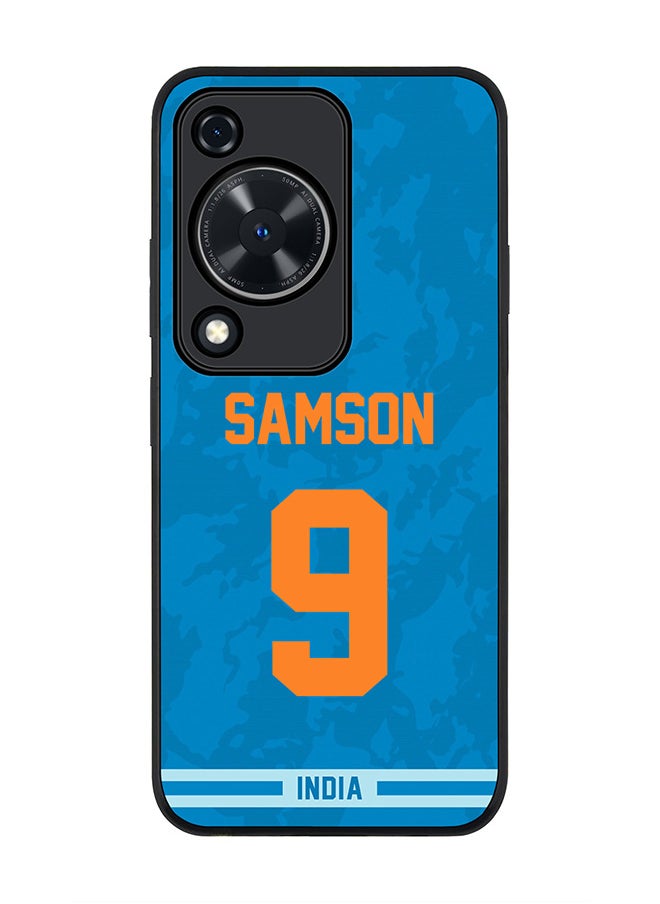Stylizedd Rugged Black edge case for Huawei nova Y72 / Huawei Enjoy 70 4G, Slim fit Flexible Anti Drop Thin Cover - Team India Sanju Samson, Jersey No 9  - Image 1