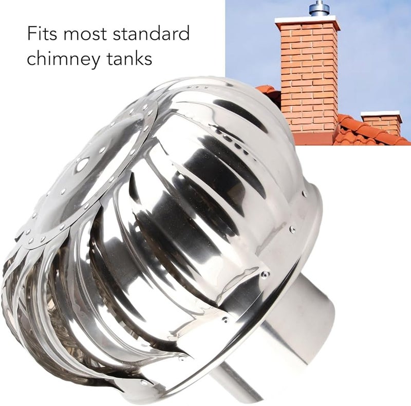 Stainless Steel Roof Ventilator Automatic Silent Attic Fan with Rotating Chimney Cowl Cap - Image 3
