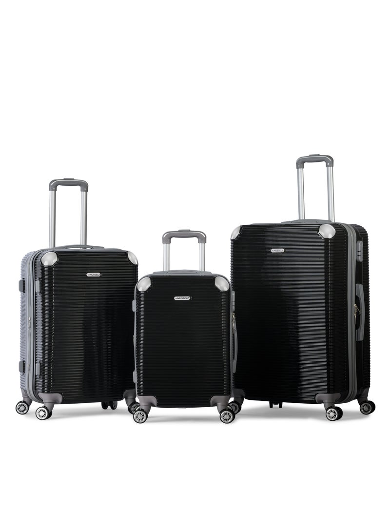 MUSSELZ PALACE -Complete Luggage Set 3 Piece -ABS(Black) - Image 1