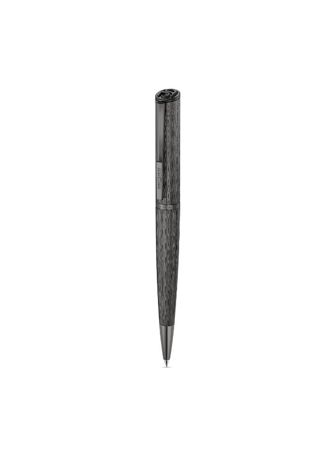 Saint Honore Paris Celebre Pen Ion-Plated Grey Brushed Texture with Smooth Polished Trims