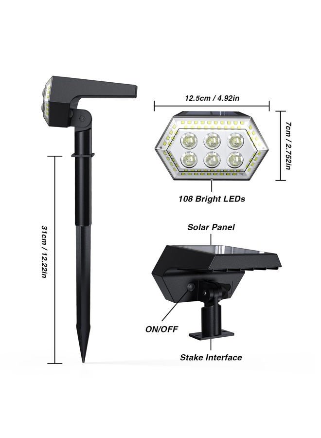 OOTDAY Solar Lights Outdoor 200 LED with 3 Lighting Modes, Solar Motion Sensor Lights, IP65 Waterproof Solar Powered Lights, 270ｰ Wide Angle, for Garden Patio Yard Fence Deck, WHPG005AB,Black (6 Pack) - Image 3