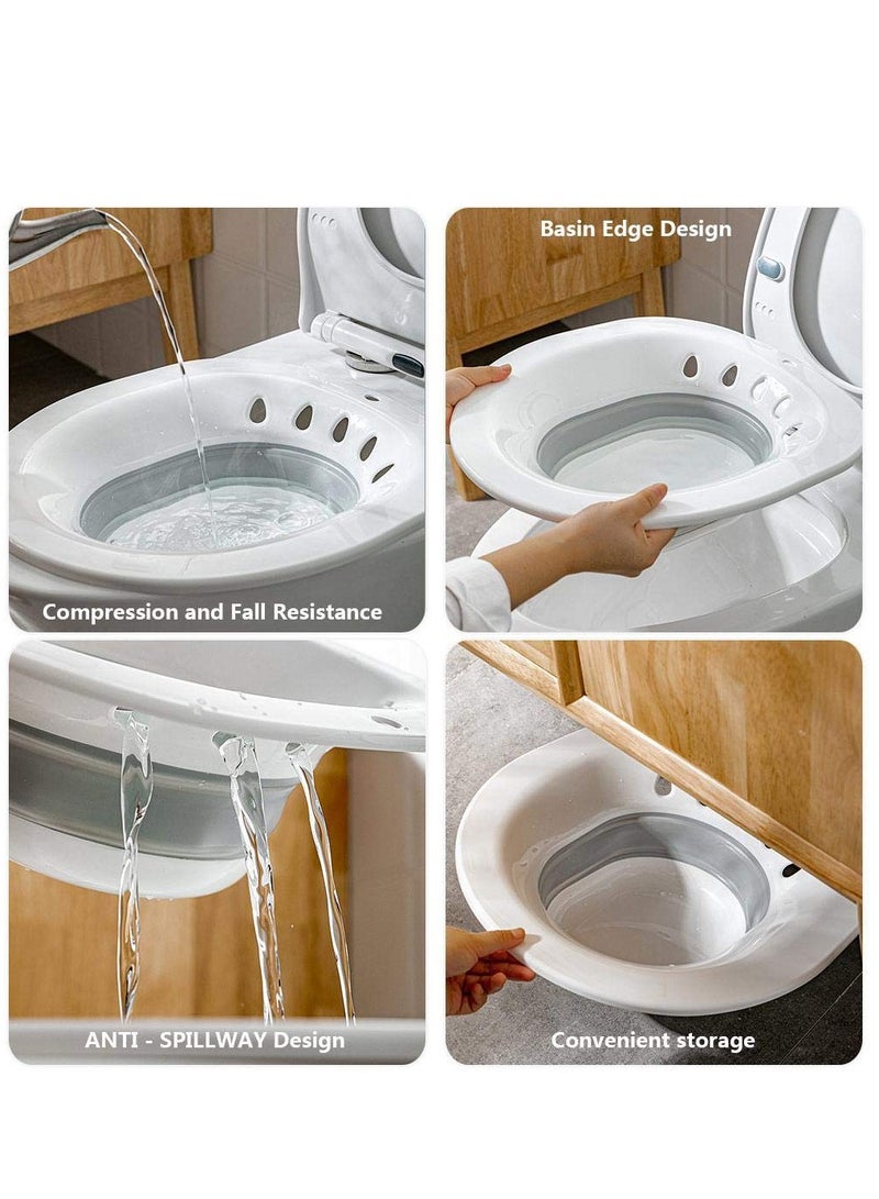 Sitz Baths for Toilet Seat, Sitz Bath for Postpartum Care, Sitz Bath for Hemorrhoids with Flusher Pregnant Women Yoni Steam Seat,Soaking Basin for Inflammation Treatment,Fits Universal Toilet - Image 4