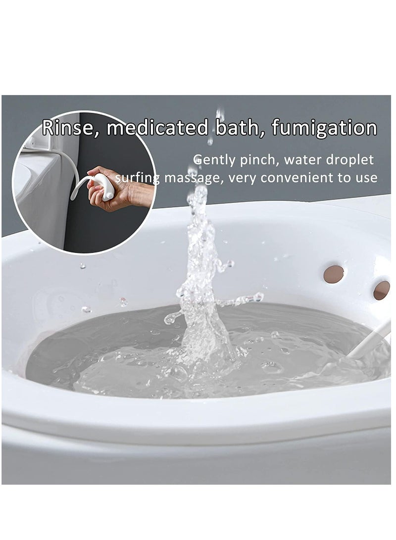 Sitz Baths for Toilet Seat, Sitz Bath for Postpartum Care, Sitz Bath for Hemorrhoids with Flusher Pregnant Women Yoni Steam Seat,Soaking Basin for Inflammation Treatment,Fits Universal Toilet - Image 2