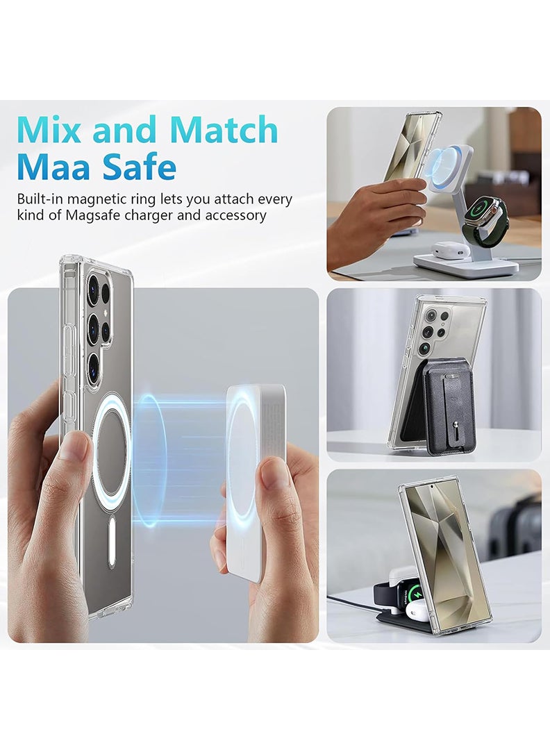 Magnetic Case for Samsung Galaxy S24 Ultra 6.8-inch Compatible with MagSafe Wireless Charging, Shockproof Phone Bumper Cover It is either easy impossible