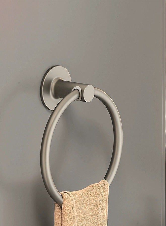 HOMESTAR Stainless Steel Towel Ring Wall Mounted Self Adhesive Towel Holder Waterproof &Rustproof Sticky No Drilling Towel Hanger for Bathroom/Kitchen 15.7cm - Image 1