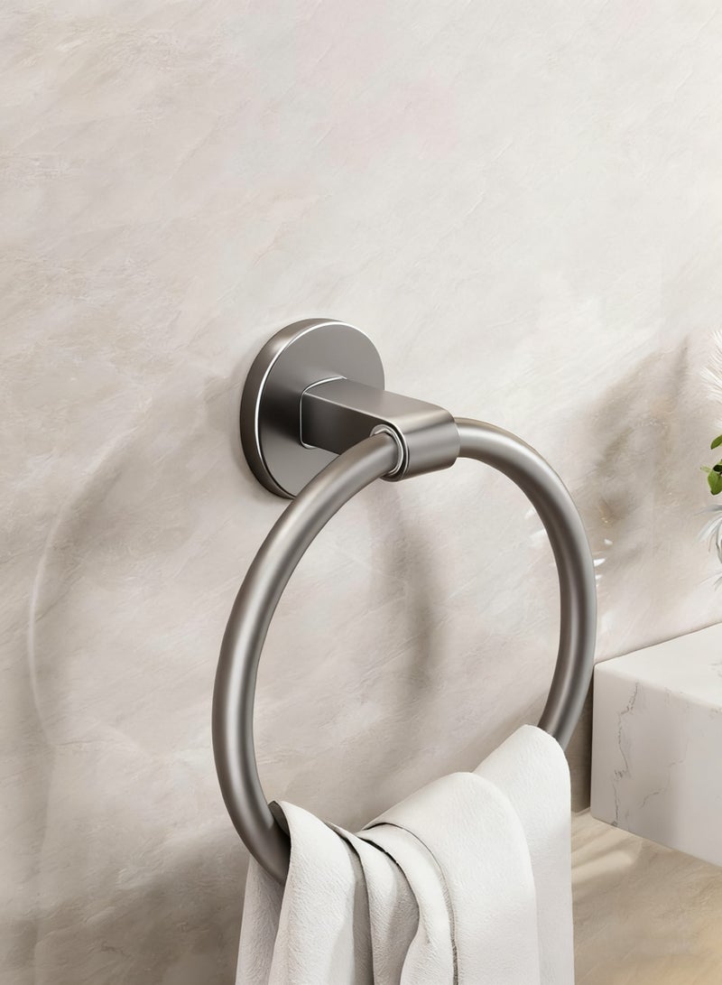 HOMESTAR Stainless Steel Towel Ring Wall Mounted Self Adhesive Towel Holder Waterproof &Rustproof Sticky No Drilling Towel Hanger for Bathroom/Kitchen 15.7cm - Image 3