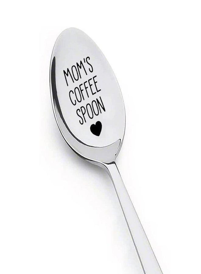 Kefley Mom’s Coffee Spoon for Christmas Gift for Mom Birthday Presents from Daughter Son Engraved Stainless Steel Spoon for Dessert Teaspoon for Mommy Mother Gift from Children - Image 1