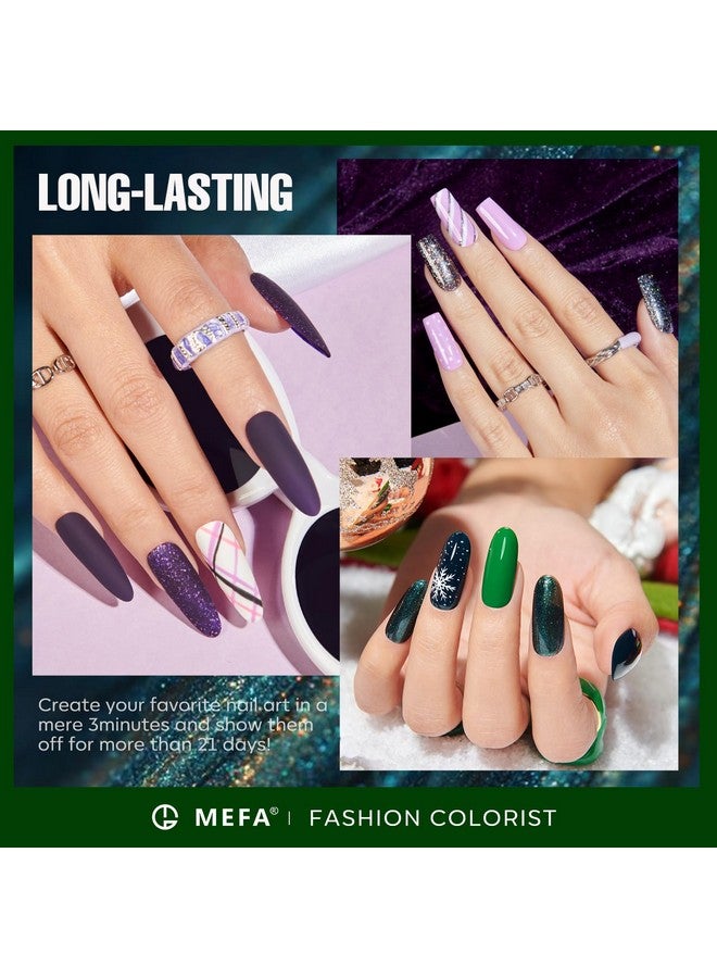MEFA Color Changing Gel Nail Polish Kit 23 Pcs 20 Colors Glitter Ombre Pink Dark Blue Black Green Purple Temperature Mood Changed Nail Art Set With Gloss &Matte Top And Base Coat Manicure Salon Gifts - Image 4